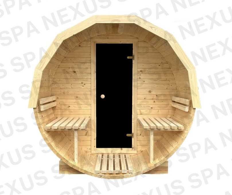 Sauna Ogrodowa Beczka Ruska Bania 2,5m Dowolna Konfiguracja Cenowa