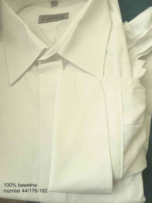 koszula męska wizytowa biała długi rękaw r. 44-176/182