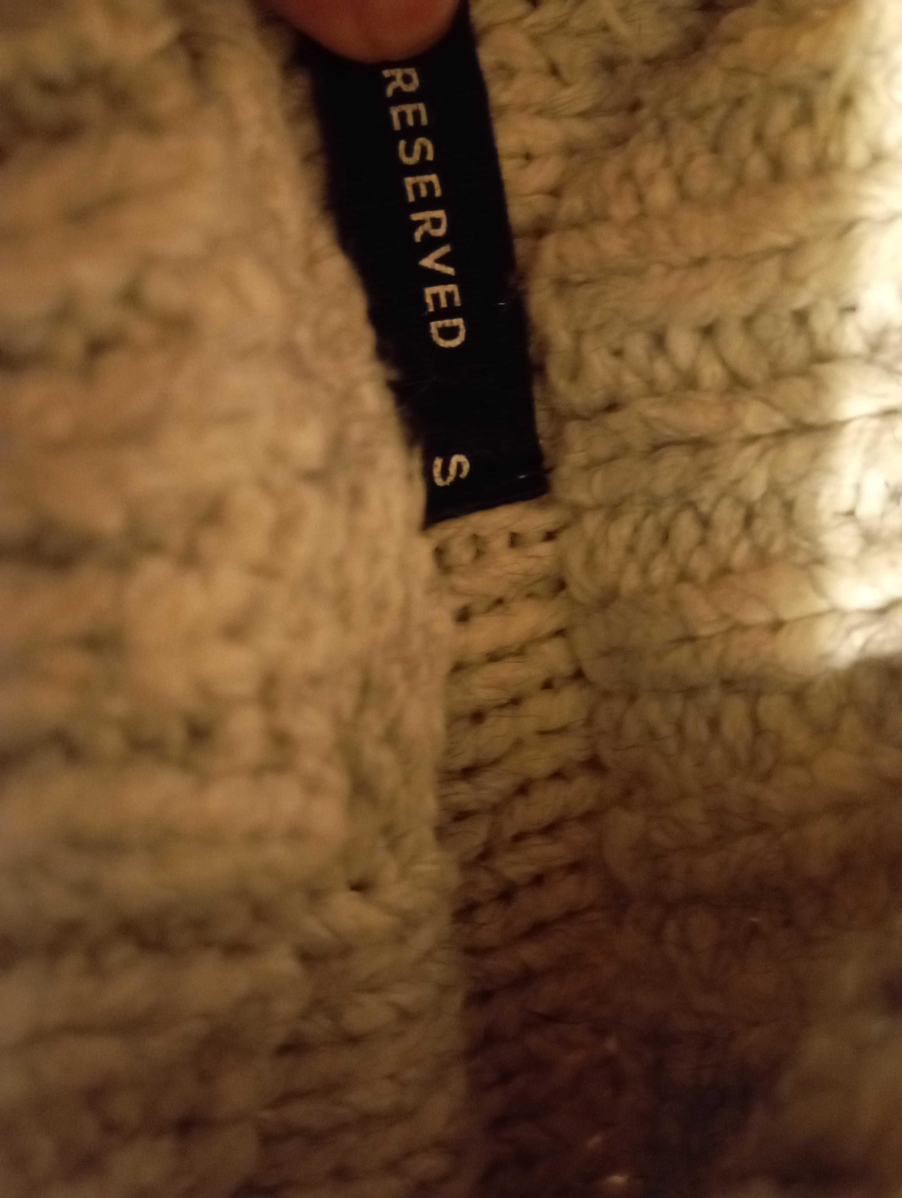 Sweter Reserved szary z czarną koronką S/36