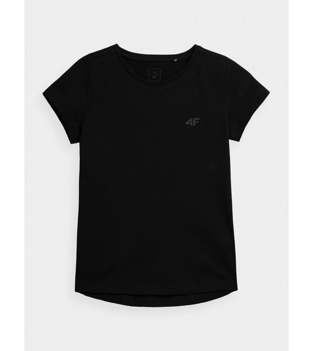 Czarna koszulka dziewczęca 4f