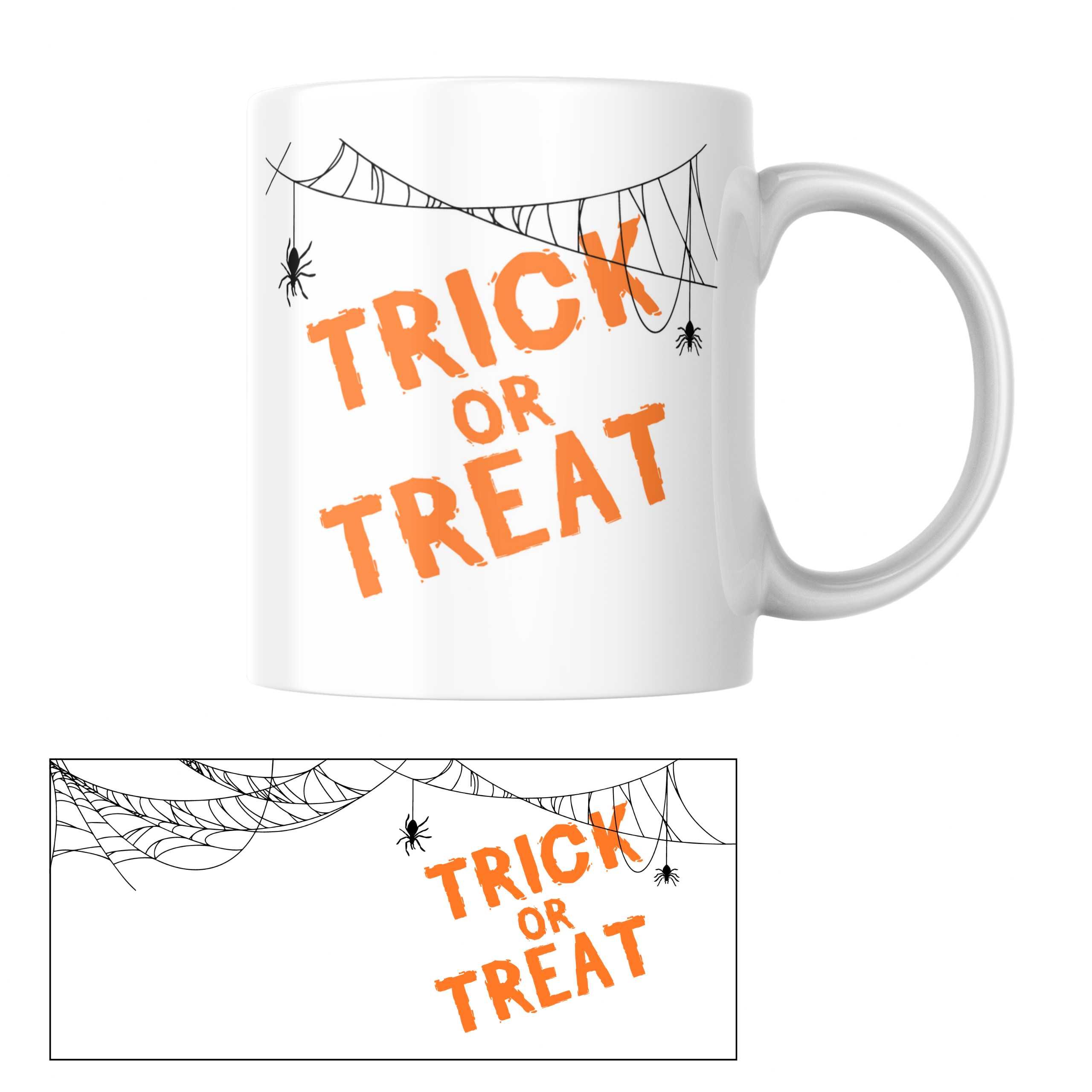 Kubek Halloween pająk Trick or treat impreza prezent