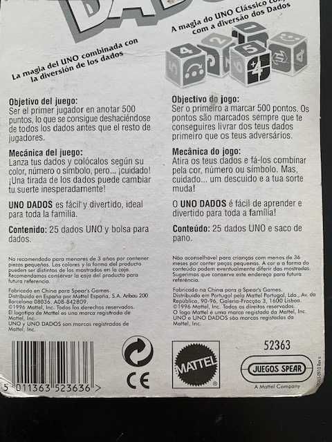 Jogo UNO Dados - Mattel