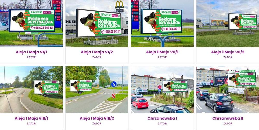 Reklama Billboard Zator Energylandia Wydruk montaż oświetlenie