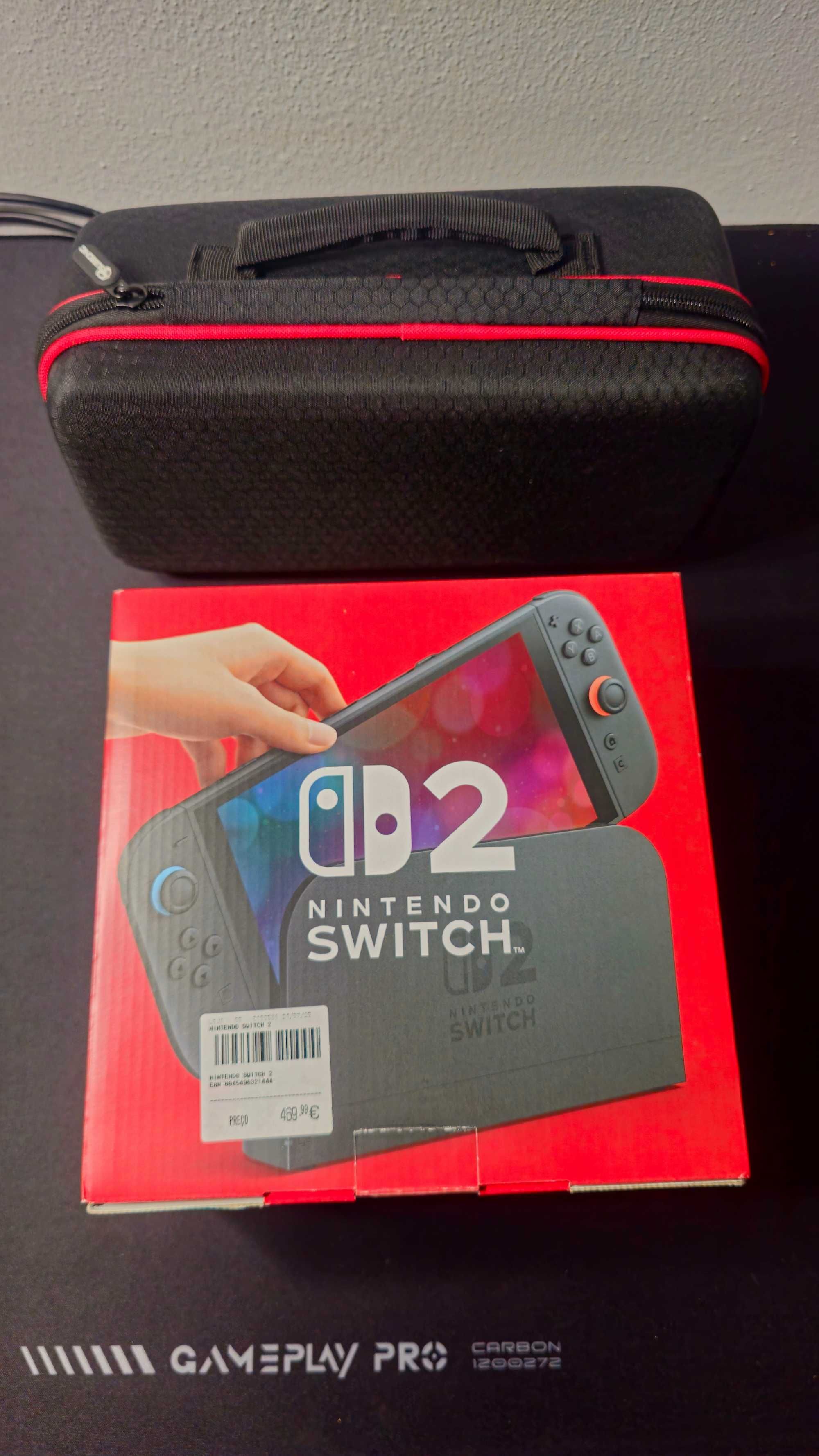 Nintendo Switch 2 seminova + bolsa + capa + protetor + caixa original