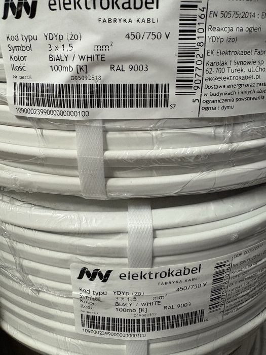 Przewód kabel ydyp 3x2,5 3x1,5 skretka utp nkt ydy elektrokabel nkt