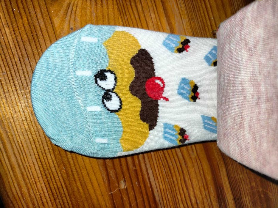 Zestaw skarpet stópek - motyw pizza frytki i babeczka