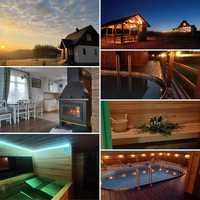 Domek impreza wakacje ferie spa basen sauna jacuzzi góry Beskid niski
