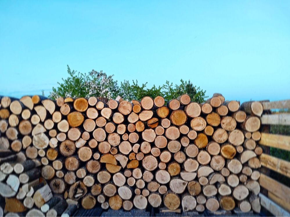 Drewno kominkowe twarde, sezonowane, połupane, pocięte