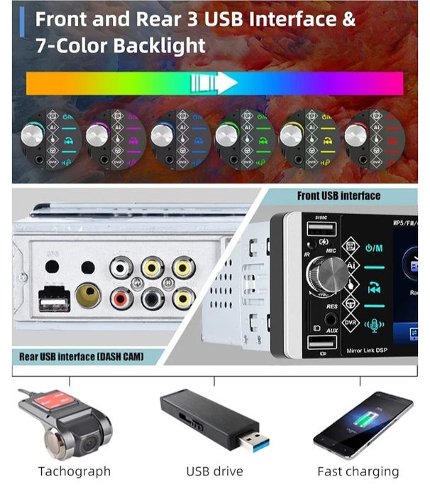 Автомагнітола 1din CarPlay _ AndroidAuto