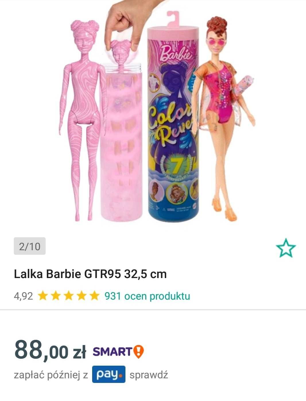 Zestaw: Barbie + koń i Barbie color reveal