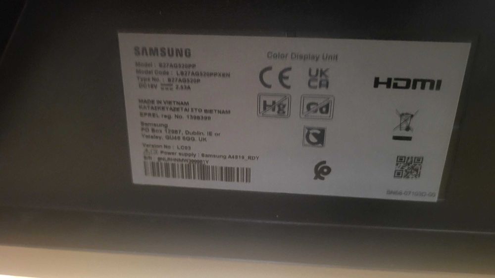 Monitor Samsung 165Hz 2560x1440