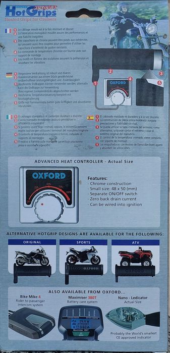 Ручки с подогревом для мотоцикла. Грипсы Oxford
