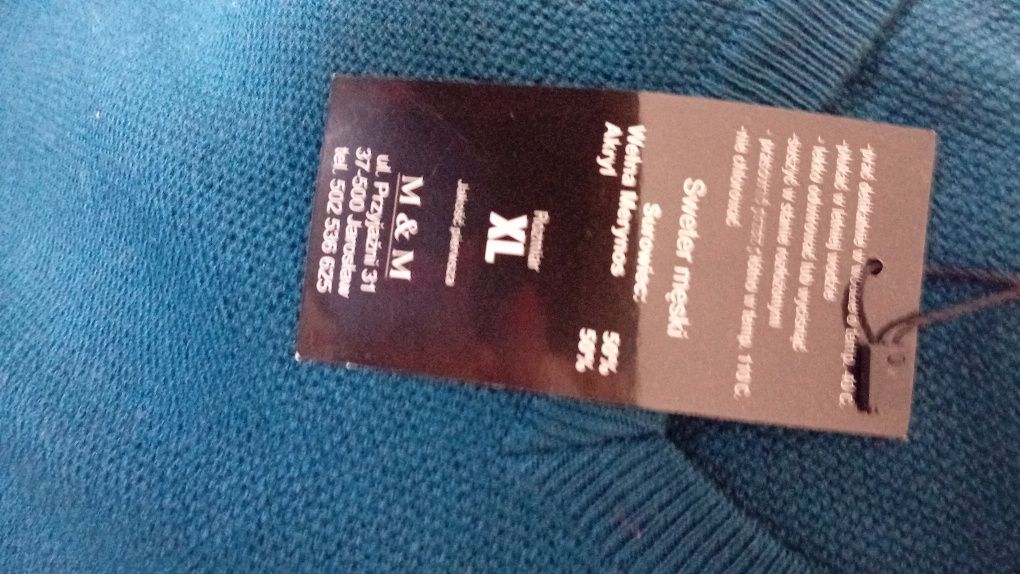 Swetr męski rozm XL nowy z metką
