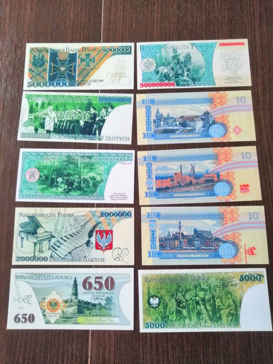 Polskie banknoty kolekcjonerskie projekty.