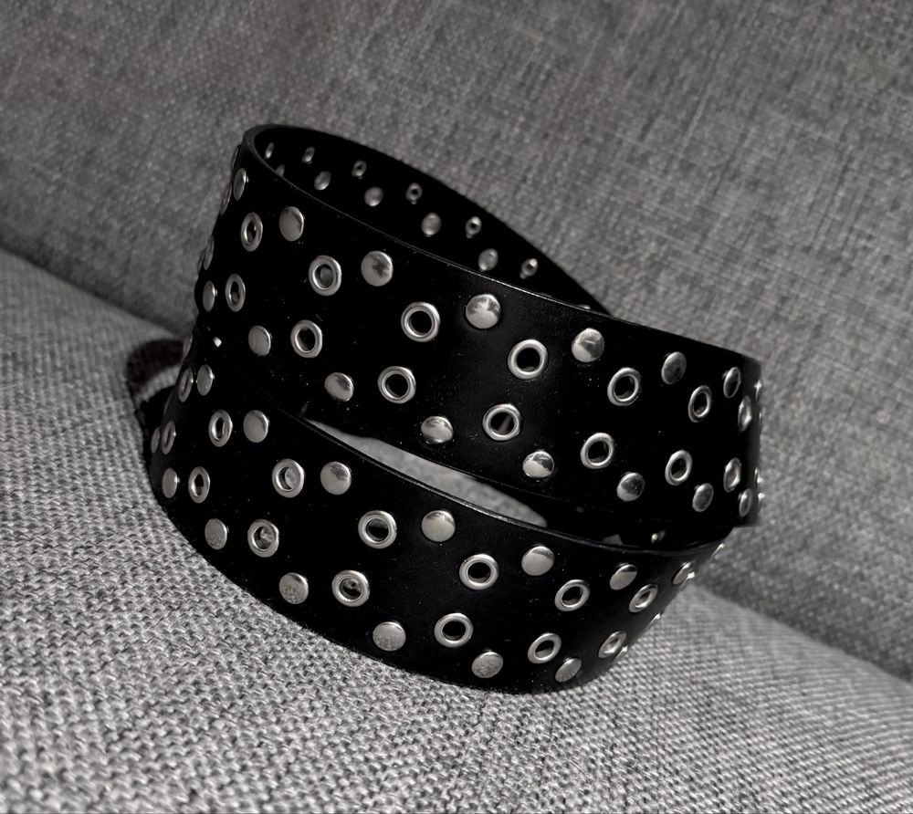 Opium drip pasek metalowe nity goth, emo, punk, avant garde, y2k