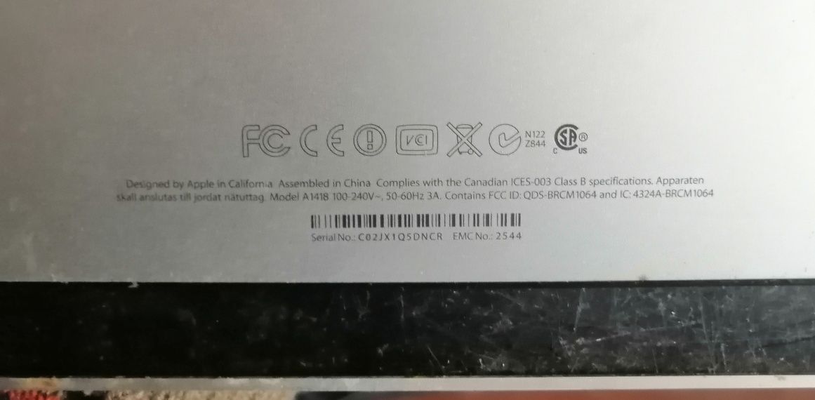 MacOS Catalina 21,5-inch Late 2012