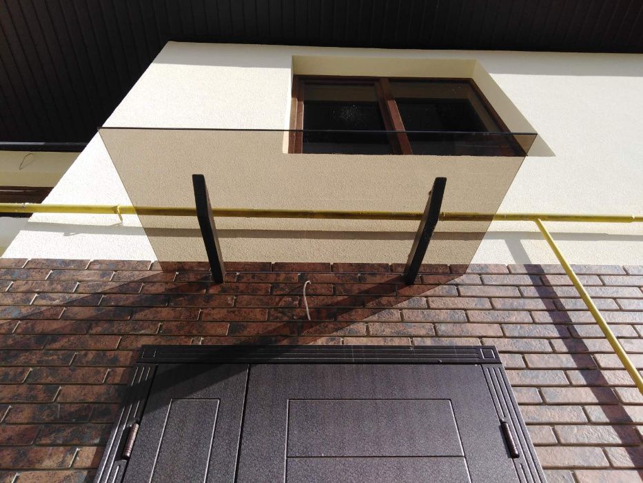 Скляні дашки. Скляні навіси. Дашок зі скла. Стеклянные козырьки.