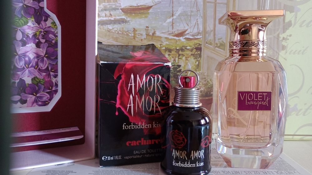 Cacharel Amor Amor Forbidden Kiss, Afnan Violet Bouquet