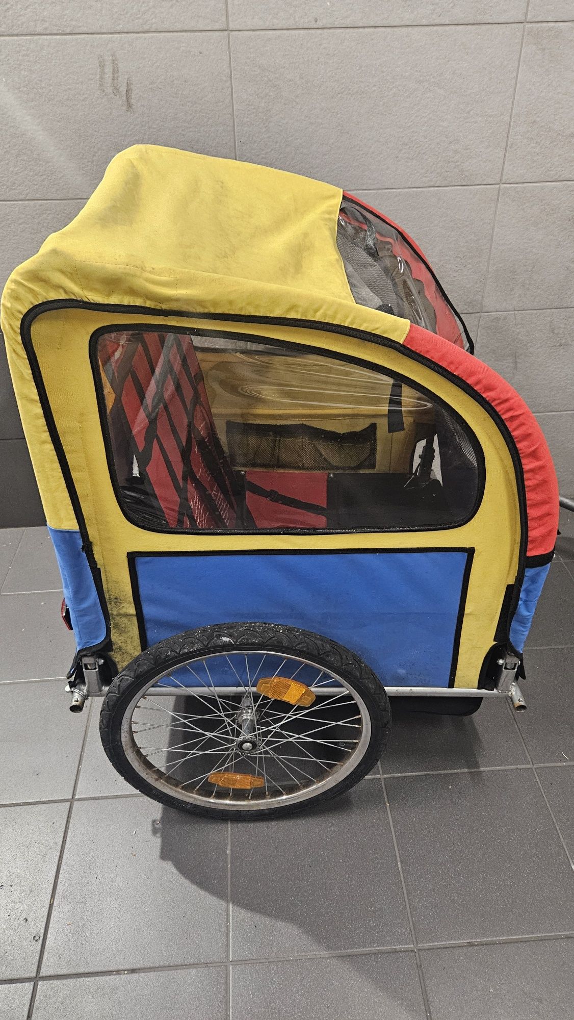 Kolorowa przyczepka rowerowa + zaczep Kalisz