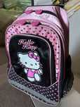 Plecak Hello Kitty stelaż walizka z rączką wzmacniany różowo-czarny