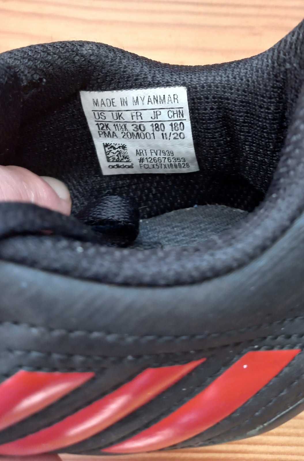 Чорні дитячі футбольні бутси ADIDAS Deportivo FxG,  устілка 18,5 см