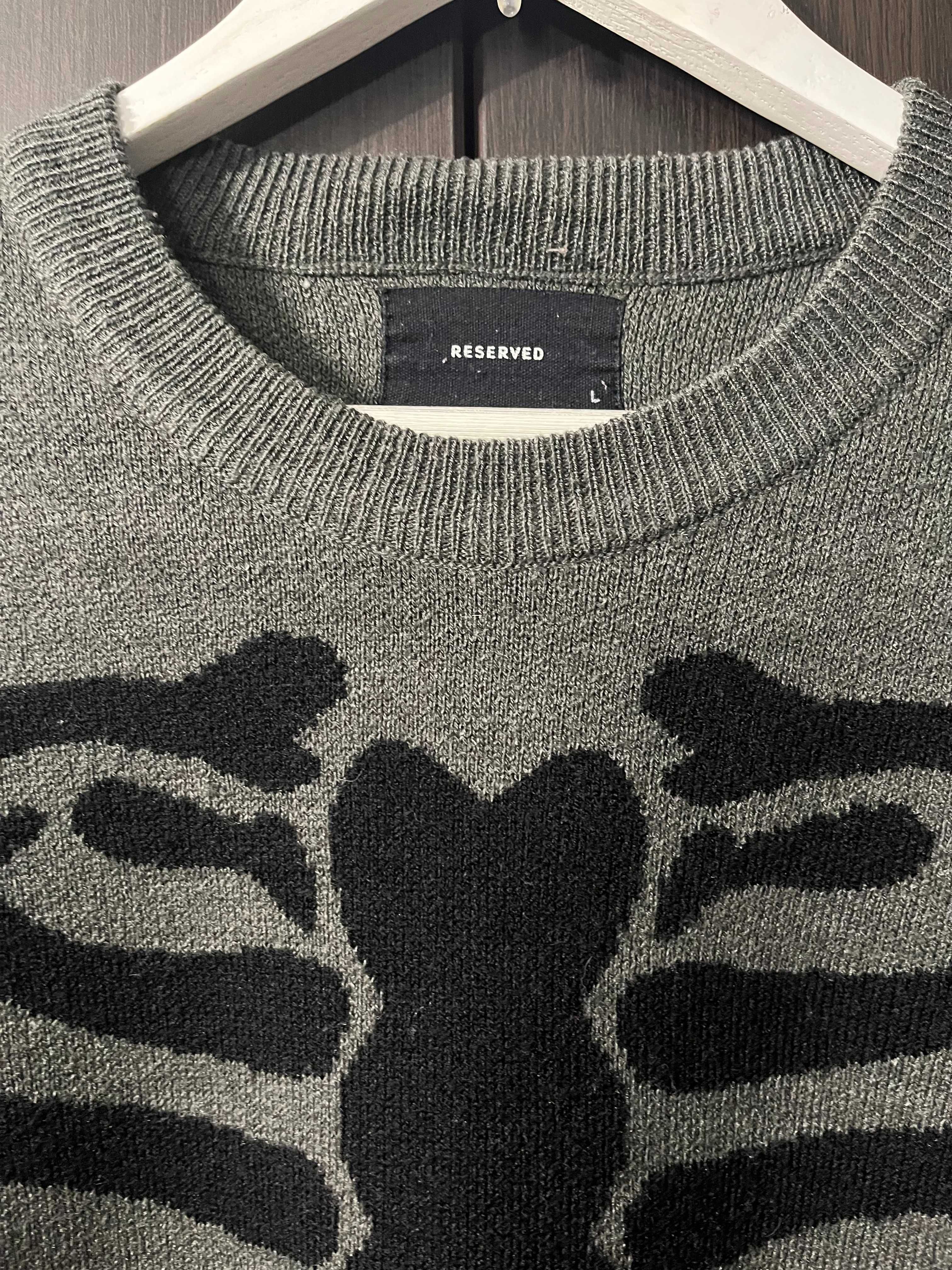 Sweter szary żebra Reserved L