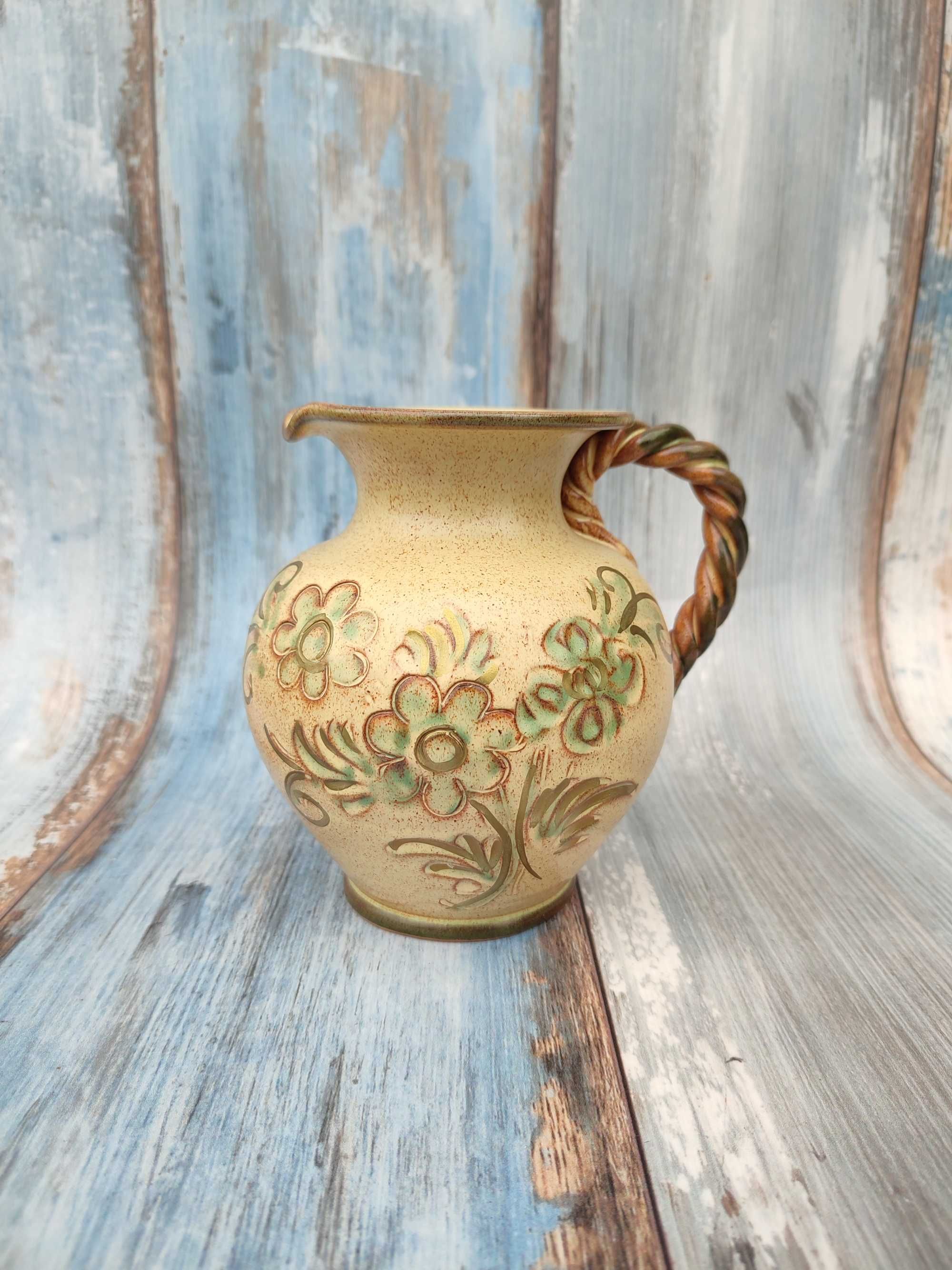 Ceramiczny Dzbanek -vintage - nakrapiany -