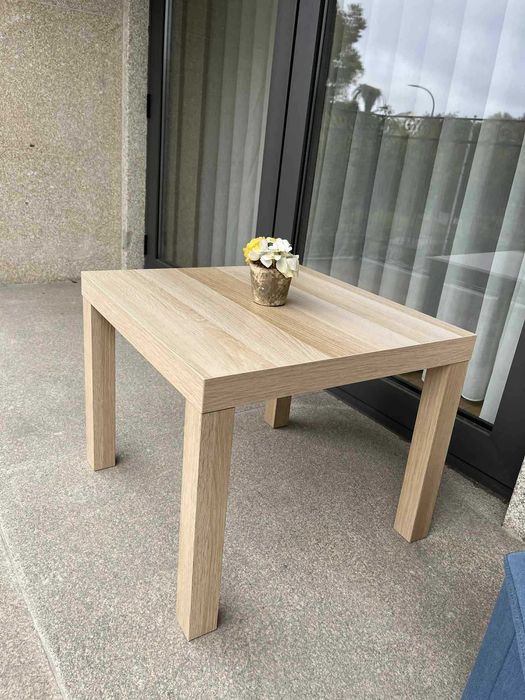 Mesa de Cabeceira IKEA LACK, branco efeito carvalho, 55x55 cm