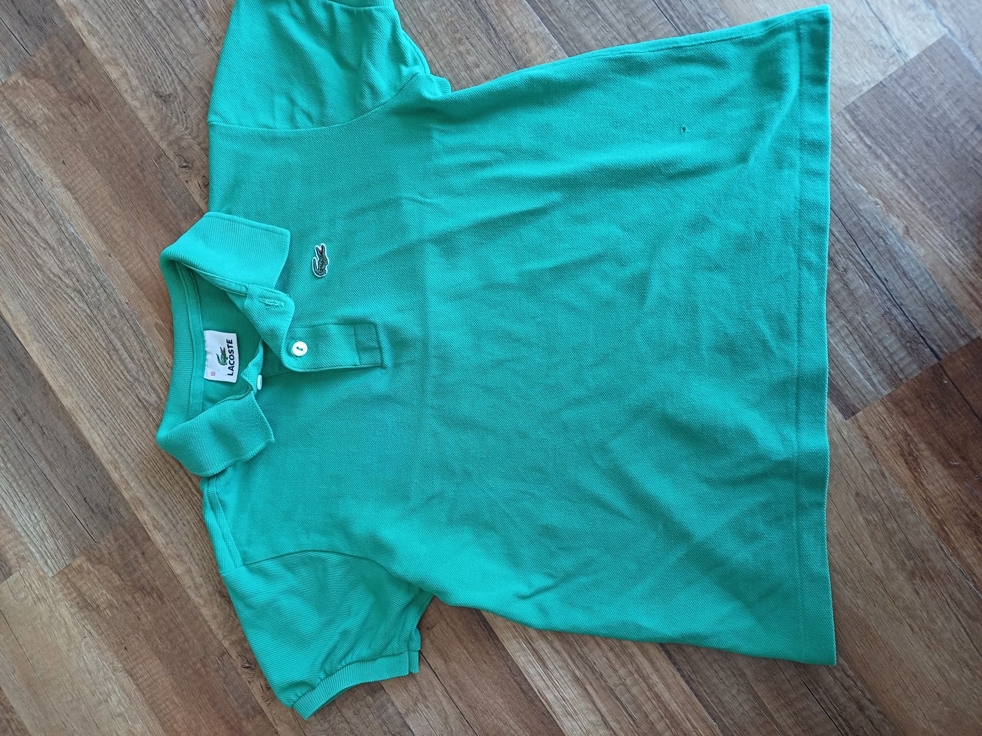 Lacoste 9 10 koszulka zielona t shirt 128 134 chłopiec