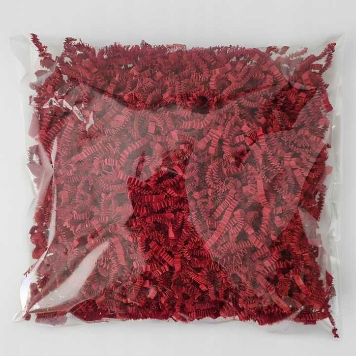 Wypełniacz  ozdobny papierowy do paczek prezentów czerwony 100g