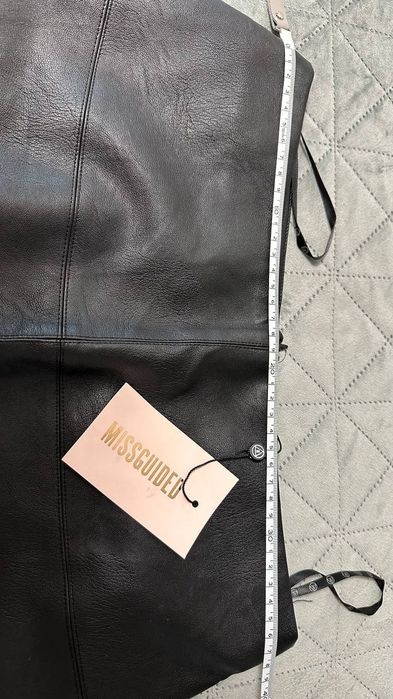 Юбка мини з экокожи