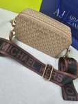 Torebka torba Michael Kors kuferek pudrowy monogram damski