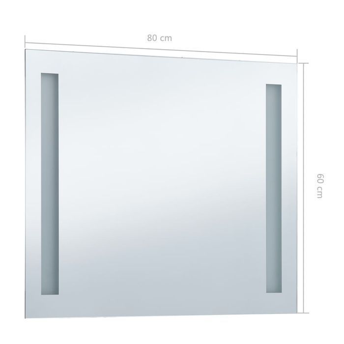 vidaXL Ścienne lustro łazienkowe z LED, 80 x 60 cm
