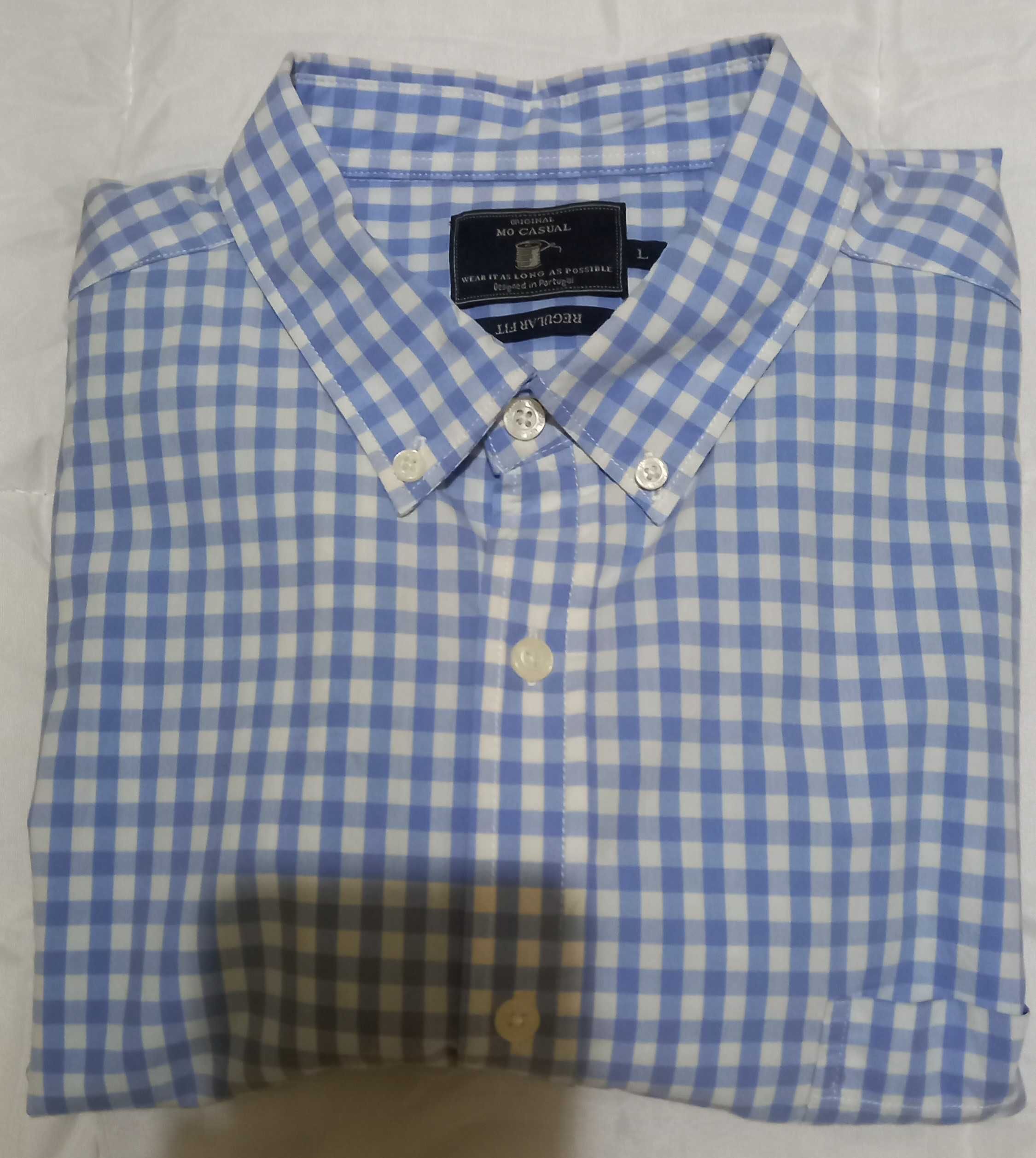 Camisa da MO xadrez azul nova