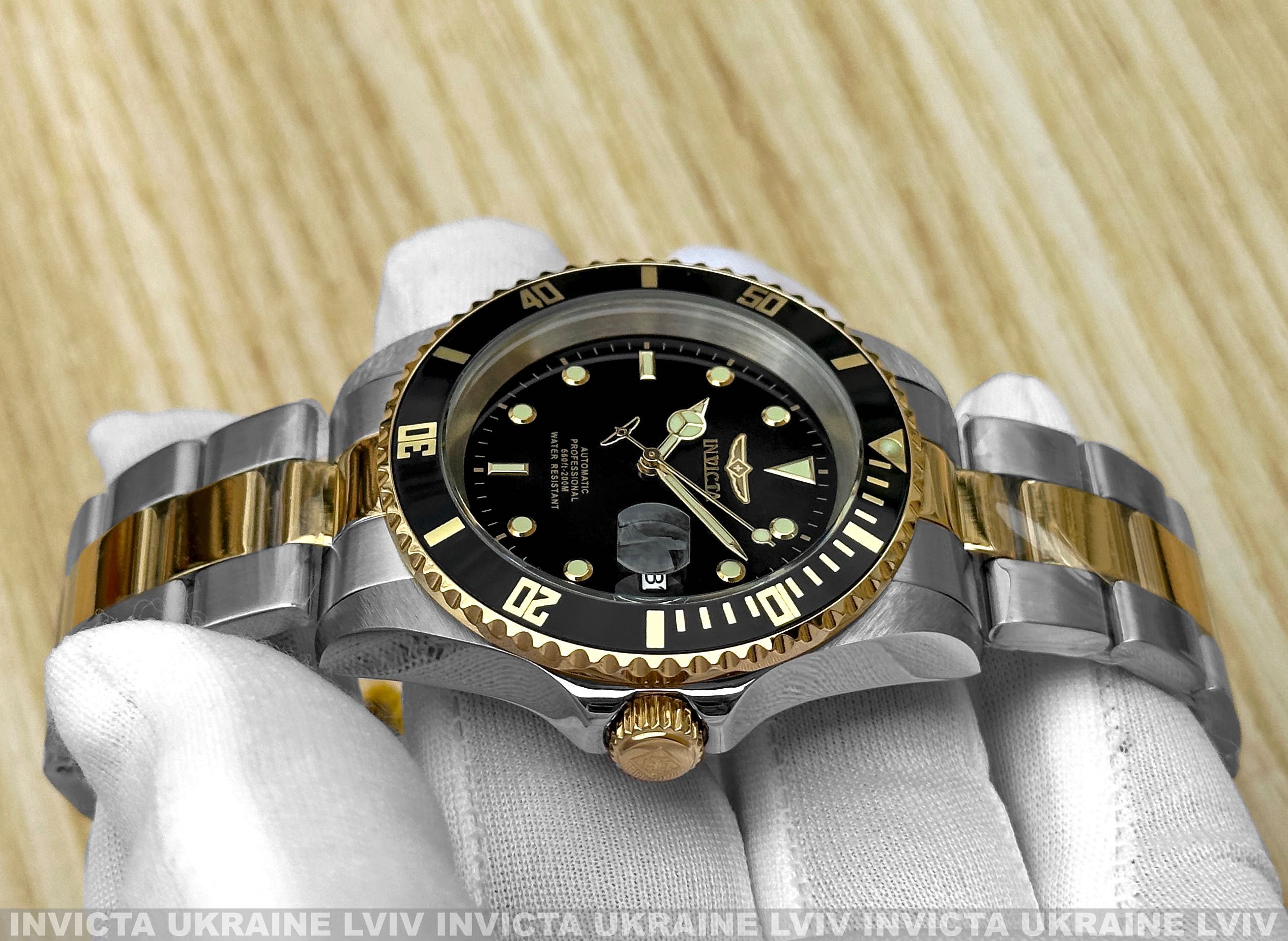 Часы Invicta 8927OBXL Pro Diver 43 мм. Automatic Gold Black 200 MT