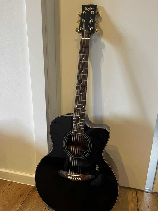 Höfner JC-07BK – czarna gitara elektro-akustyczna Jumbo/Cutaway