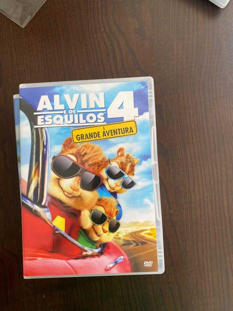 DVDs para crianças "Alvin e os esquilos 1/2/3/4"