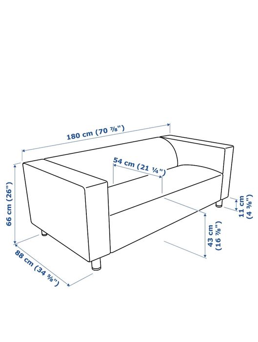 Sofa 2 osobowa KLIPPAN IKEA + pokrycie stan b.dobry