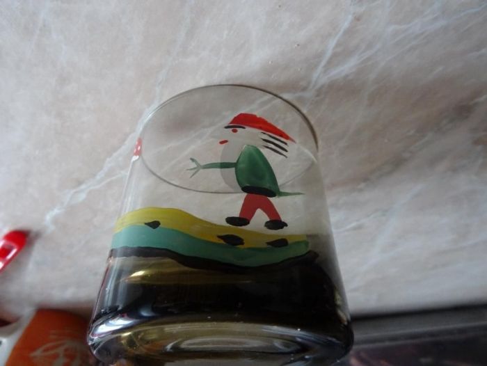 Duszniki Zdrój 1977 r szkło dymne szklanka vintage