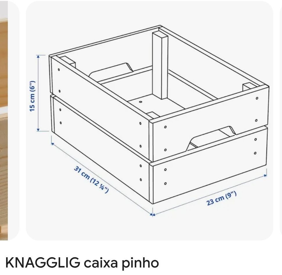 Ikea caixa de madeira 4un