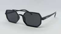 Брендовые модные мужские очки в черной глянцевой оправе однотон флексы