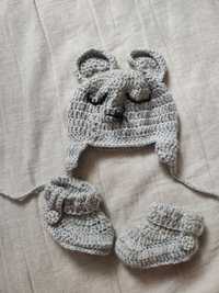 Czapka i buciki dla niemowlaka handmade