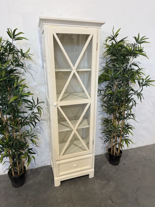 Ładna biała sosnowa witrynka słupek szuflada super stan dowóz wysyłka