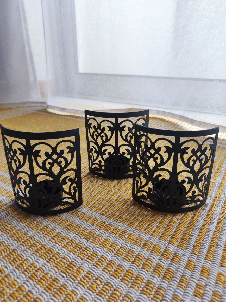 Conjunto de 3 suportes para velas