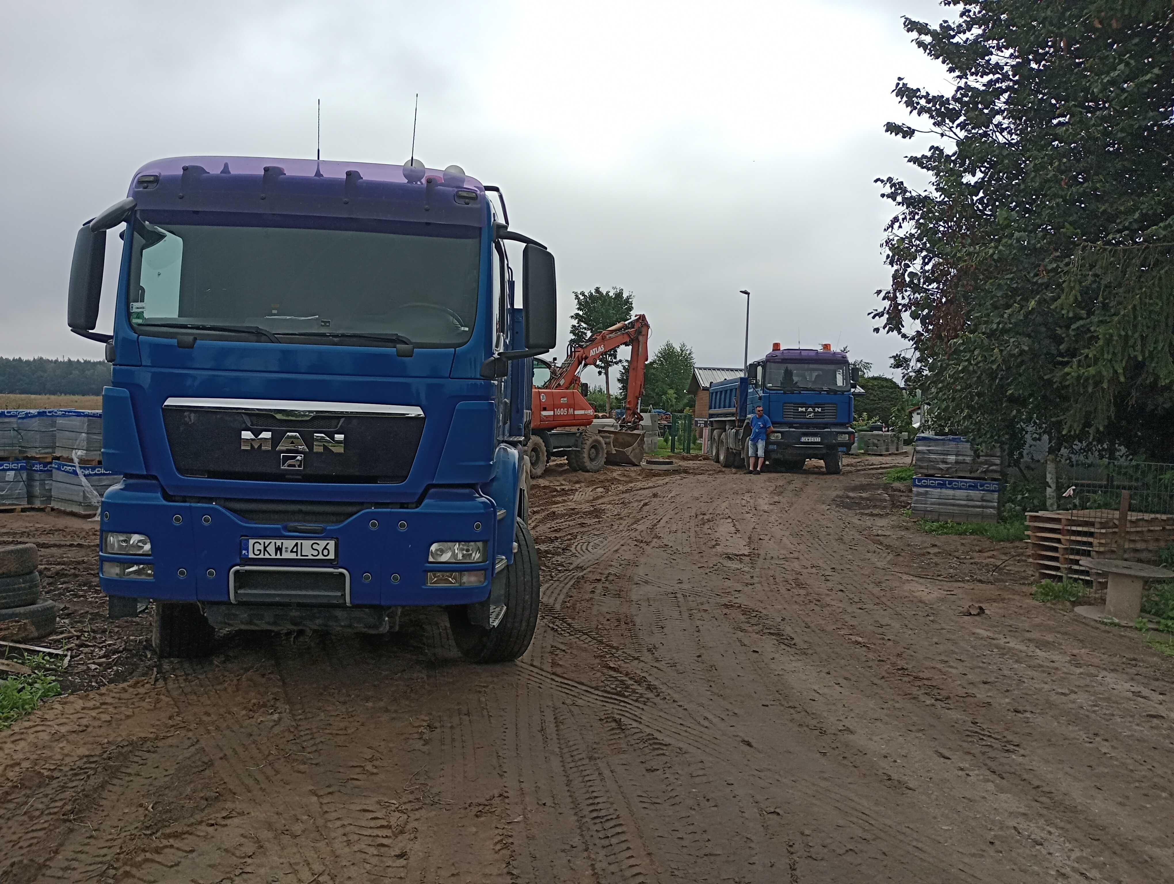 Sprzedaż żwirów,piasku, ziemi -transport