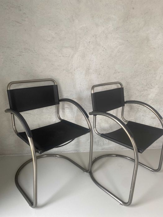 Krzesła bauhaus chrom skórzane Mart Stam Marcel Breuer mid-century