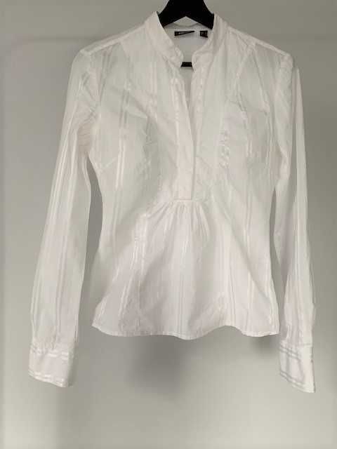 Koszula MEXX 34 biała połyskująca elegancka bluzka ze stójką