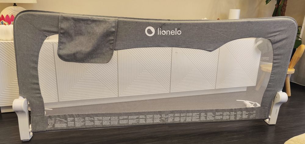 Barierka Bramka Zabezpieczająca Do Łóżka Dziecko Lionelo Szara Wysoka