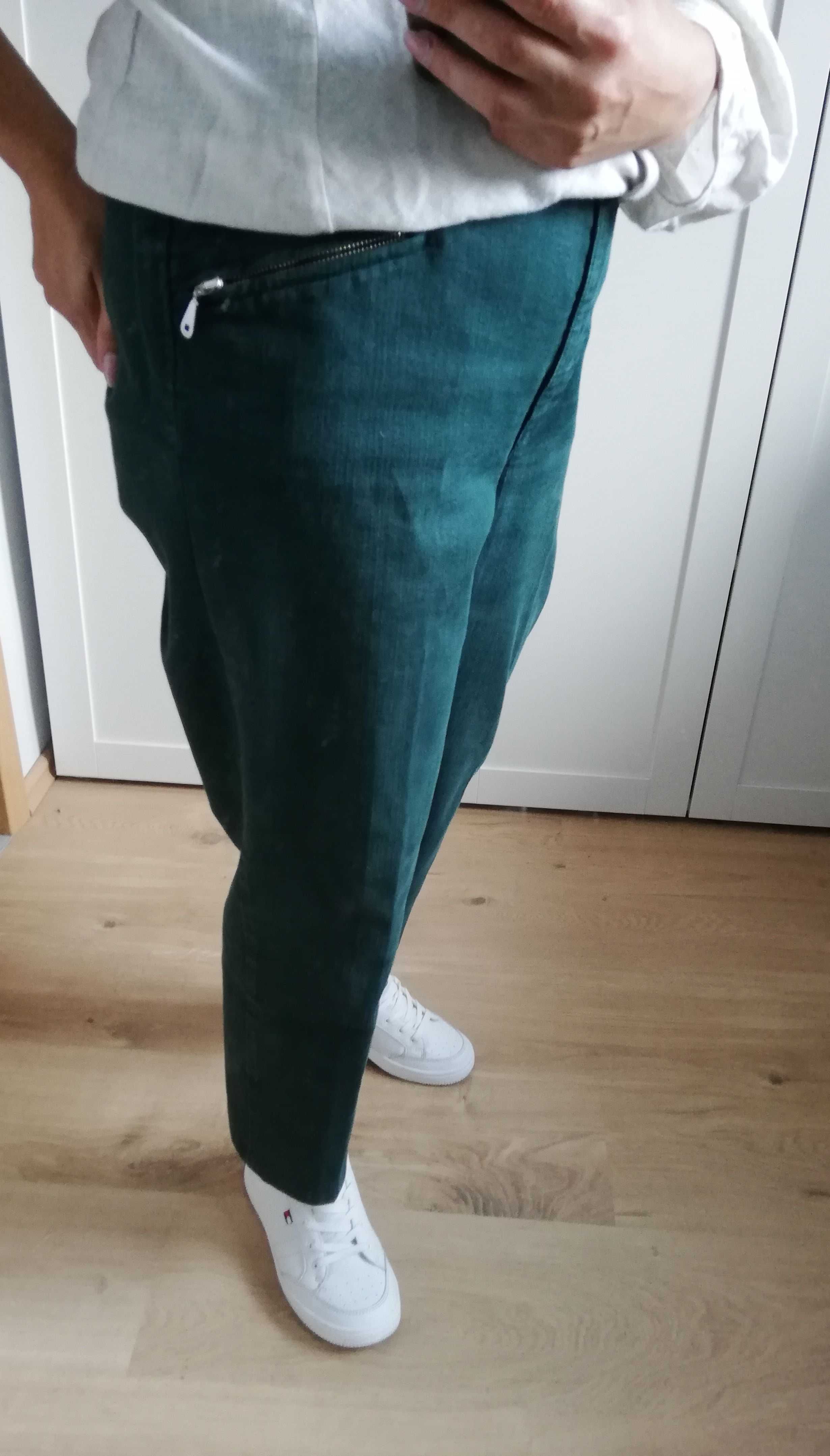 Zerres  Van Graaf ciemno zielone spodnie jeans proste r.42