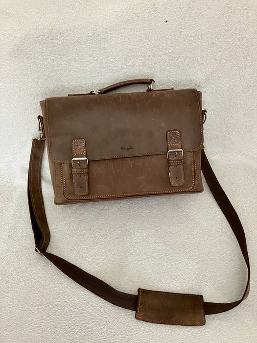 Torba męska skórzana (teczka) - BarellyBags barka brąz